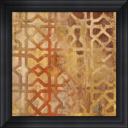 Framed Gilded Trellis I Print