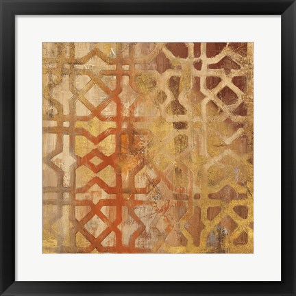 Framed Gilded Trellis I Print