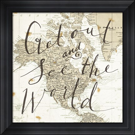 Framed Get Out and See the World Square Print