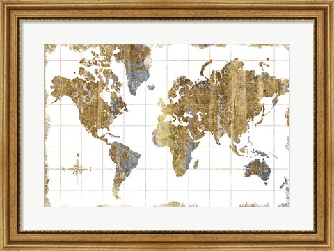 Framed Gilded Map Print