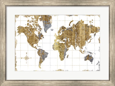 Framed Gilded Map Print