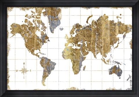 Framed Gilded Map Print