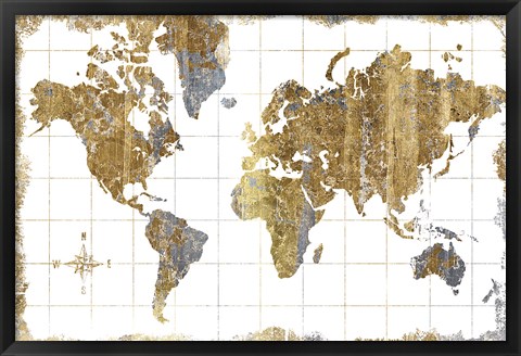 Framed Gilded Map Print