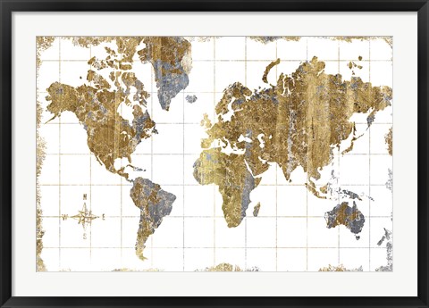 Framed Gilded Map Print