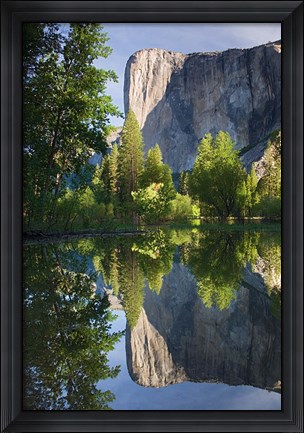 Framed El Capitan reflected in Merced River Yosemite NP, CA Print