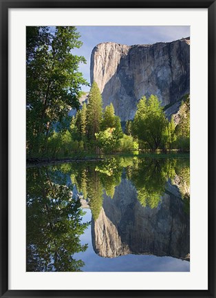 Framed El Capitan reflected in Merced River Yosemite NP, CA Print