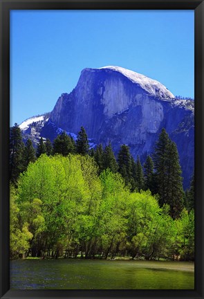 Framed View of Half Dome rock and Merced River, Yosemite National Park, California Print