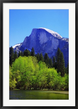 Framed View of Half Dome rock and Merced River, Yosemite National Park, California Print