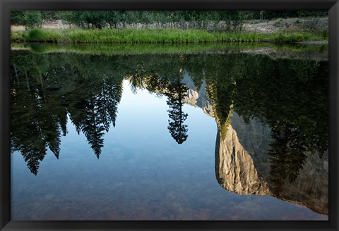 Framed Reflection of El Capitan in Mercede River, Yosemite National Park, California - Horizontal Print