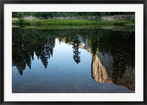 Framed Reflection of El Capitan in Mercede River, Yosemite National Park, California - Horizontal Print