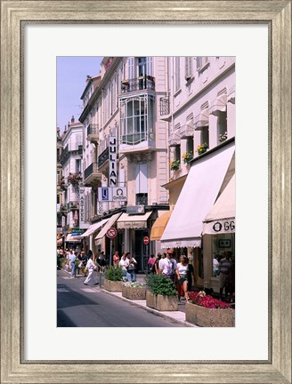 Framed Shopping Scenic, Cannes, France Print