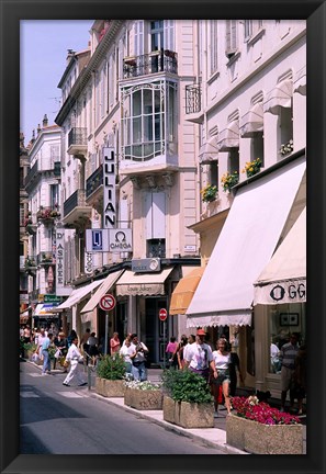 Framed Shopping Scenic, Cannes, France Print