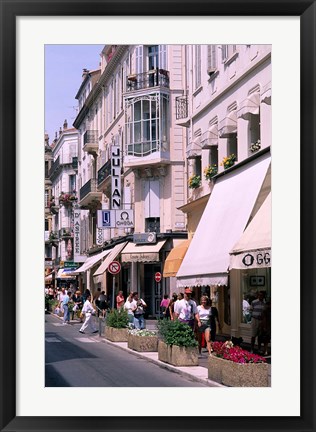 Framed Shopping Scenic, Cannes, France Print