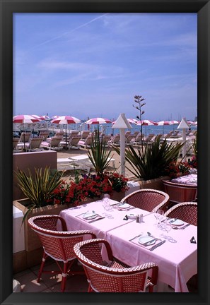 Framed Riviera Cafe, Cannes, France Print