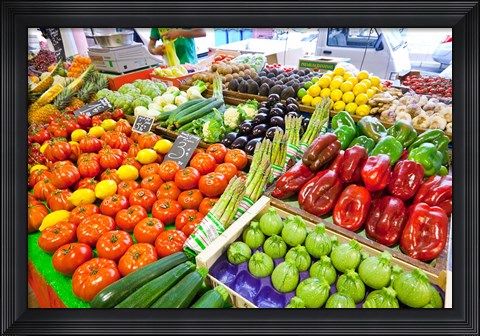 Framed France, Provence, Cannes, Produce market Print