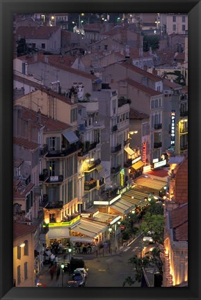 Framed Overview of Rue Faure, Cannes, France Print