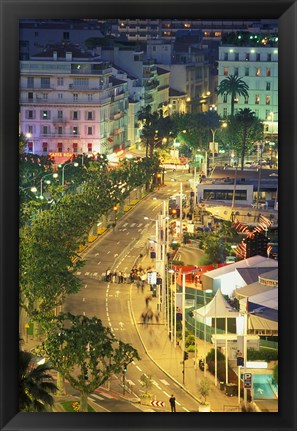 Framed Overview of La Pantiero, Cannes, France Print