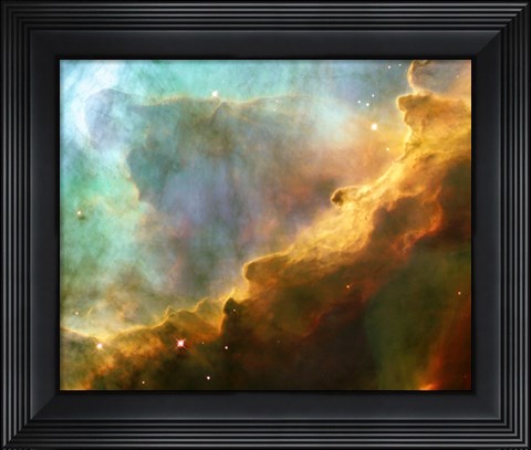 Framed Perfect Storm of Turbulent Gases in the Omega/Swan Nebula (M17) Print