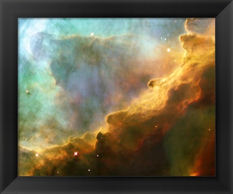 Framed Perfect Storm of Turbulent Gases in the Omega/Swan Nebula (M17) Print