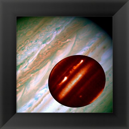 Framed Hubble/IRTF Composite Image of Jupiter Storms Print