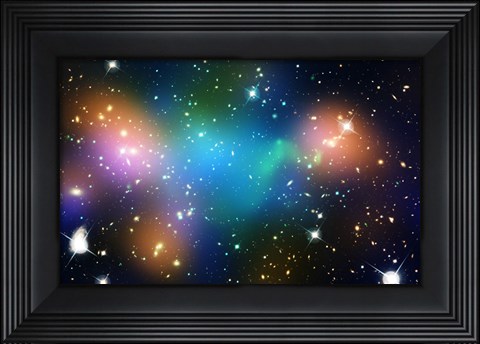 Framed Galaxy Cluster Abell 520 (HST-CFHT-CXO Composite) Print