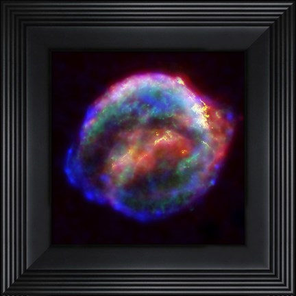 Framed Kepler&#39;s Supernova Remnant In Visible, X-Ray and Infrared Light Print