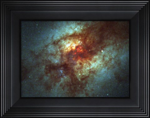 Framed Super Star Clusters in Dust-Enshrouded Galaxy Print