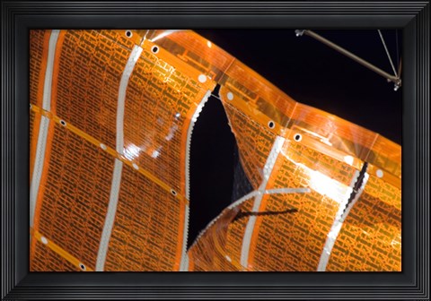 Framed Close-up of a Tear in Solar Array Material on the International Space Station Print