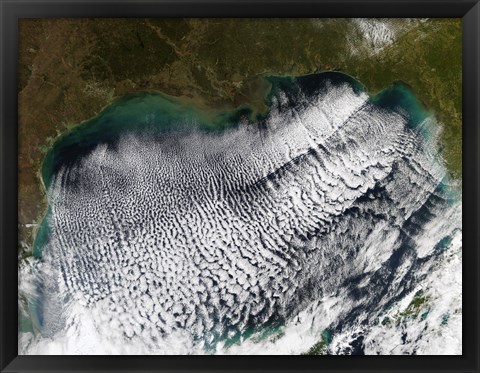 Framed Cloud Streets in the Gulf of Mexico Print