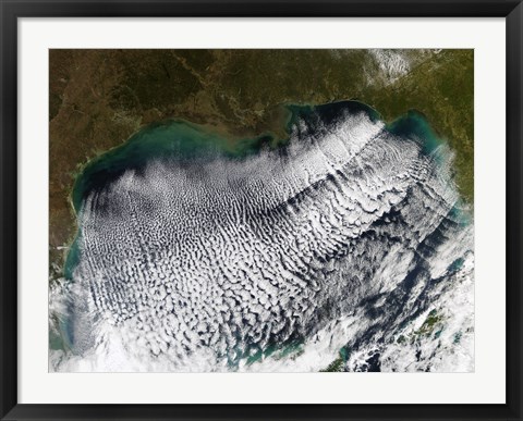 Framed Cloud Streets in the Gulf of Mexico Print