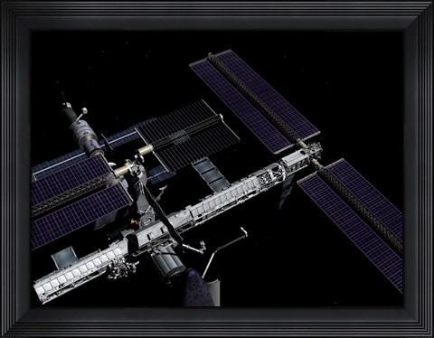 Framed Graphic Rendering of the International Space Station Print