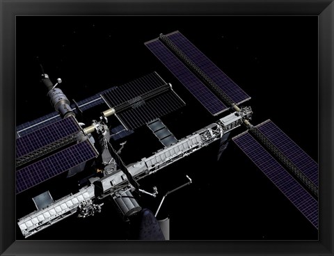 Framed Graphic Rendering of the International Space Station Print