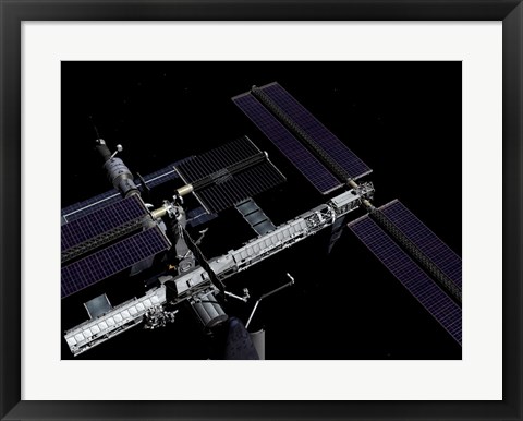 Framed Graphic Rendering of the International Space Station Print