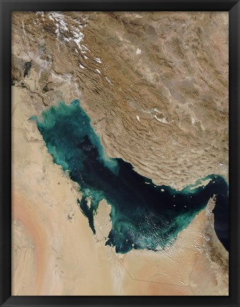 Framed Satellite View of the Persian Gulf Print