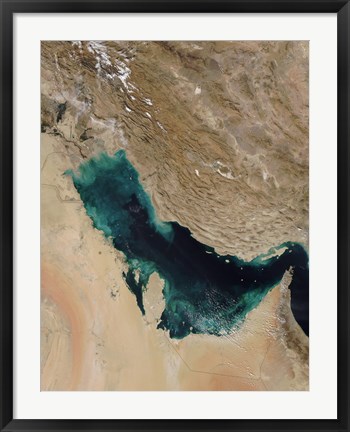 Framed Satellite View of the Persian Gulf Print