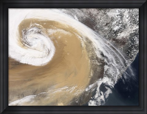 Framed Asian Dust Storm Crosses the Pacific Print