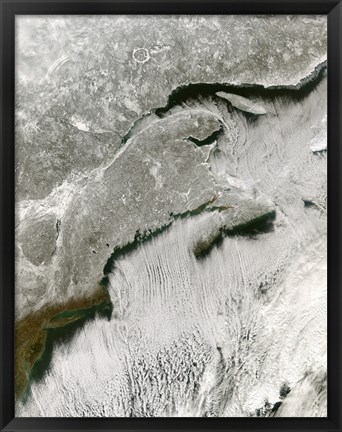 Framed Snow and Cloud Streets, New England and the Maritimes Print