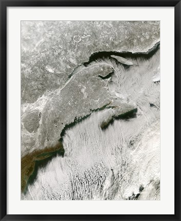 Framed Snow and Cloud Streets, New England and the Maritimes Print
