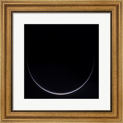 Framed Sun-Illuminated Crescent of Earth around Antarctica Print