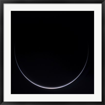 Framed Sun-Illuminated Crescent of Earth around Antarctica Print