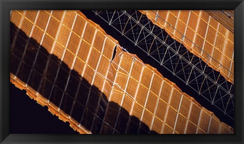 Framed Close-up View of the Repaired Solar Array on the International Space Station Print