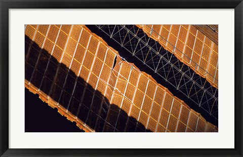 Framed Close-up View of the Repaired Solar Array on the International Space Station Print