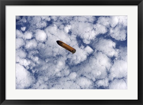 Framed Space Shuttles External Fuel Tank Falls Toward Earths Atmosphere Print