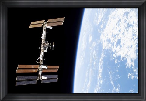 Framed International Space Station Parrallel to Earth Print