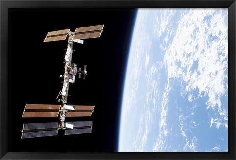 Framed International Space Station Parrallel to Earth Print