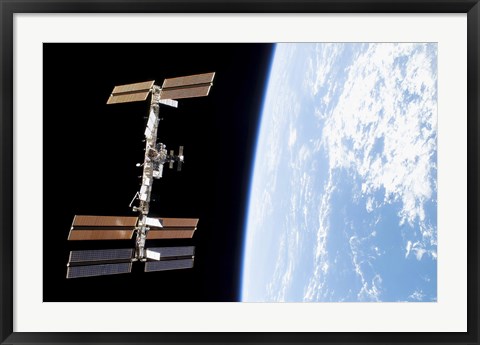 Framed International Space Station Parrallel to Earth Print