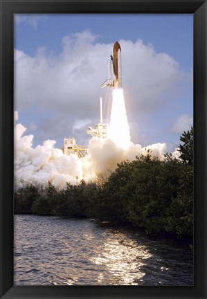 Framed Space Shuttle Discovery Launch Print