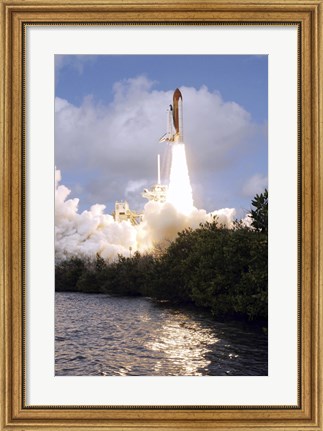 Framed Space Shuttle Discovery Launch Print