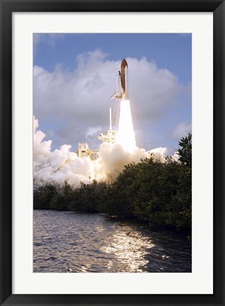 Framed Space Shuttle Discovery Launch Print