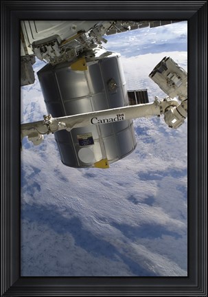Framed Italian-Built Raffaello Multi-Purpose Logistics Module and the Canadarm2 Print